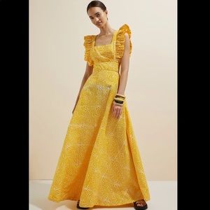 Anthropologie SIKA Marigold Ruffled Maxi Dress